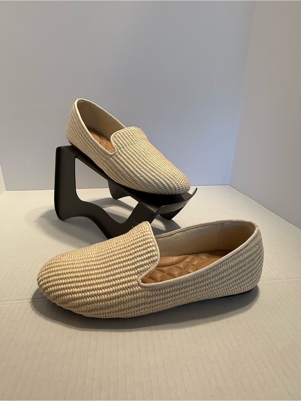 Birdies The Starling Ecru Woven Raffia Loafers Flats Slip On Women’s 8.5 NWOB
